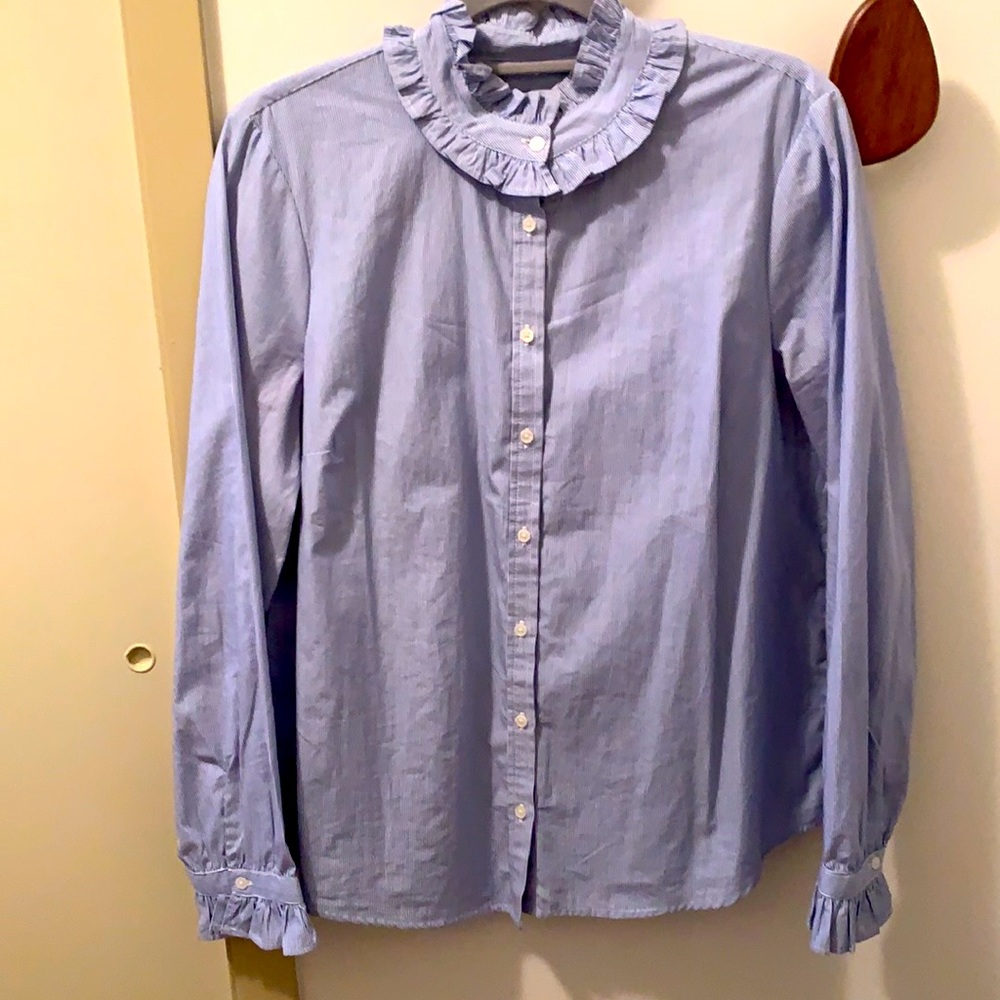J.Crew ruffle neck blouse